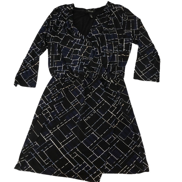 White House Black Market Wrap printed Modi Dress SZ L - Picture 4 of 13